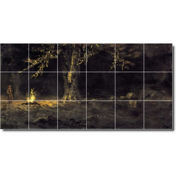 Ceramic Tile Mural-Albert Bierstadt Landscapes Painting 12. 25.5" w x 12.75" h using (18) 4.25 x 4.25 ceramic tiles