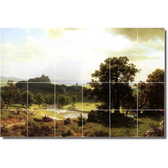 Ceramic Tile Mural-Albert Bierstadt Landscapes Painting 19. 25.5" w x 17" h using (24) 4.25 x 4.25 ceramic tiles