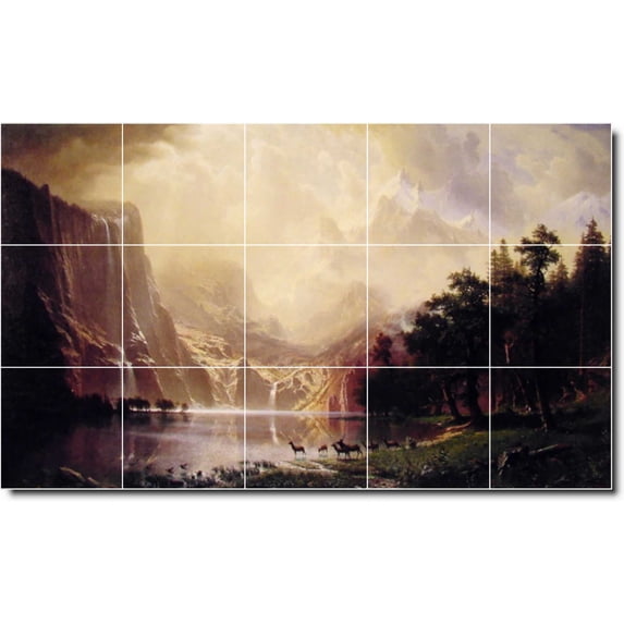 Ceramic Tile Mural-Albert Bierstadt Landscapes Painting 2. 30" w x 18" h using (15) 6 x 6 ceramic tiles
