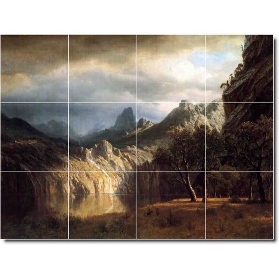 Ceramic Tile Mural-Albert Bierstadt Landscapes Painting 33. 32" w x 24" h using (12) 8 x 8 ceramic tiles