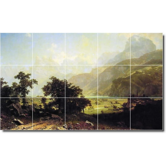 Ceramic Tile Mural-Albert Bierstadt Landscapes Painting 38. 21.25" w x 12.75" h using (15) 4.25 x 4.25 ceramic tiles