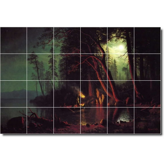 Ceramic Tile Mural-Albert Bierstadt Landscapes Painting 39. 72" w x 48" h using (24) 12 x 12 ceramic tiles