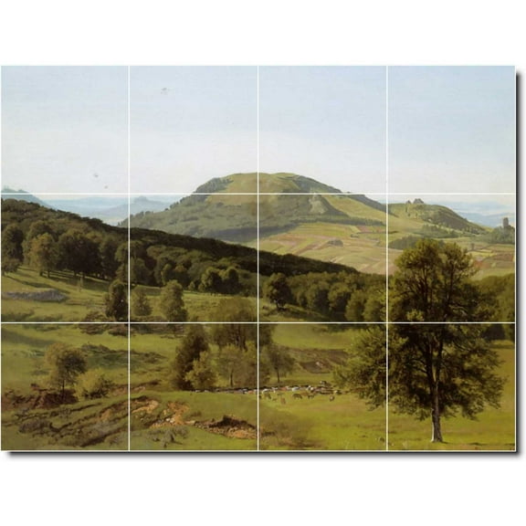 Ceramic Tile Mural-Albert Bierstadt Landscapes Painting 41. 17" w x 12.75" h using (12) 4.25 x 4.25 ceramic tiles