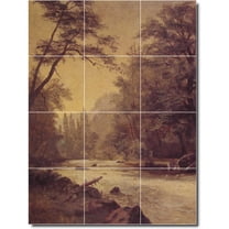 Ceramic Tile Mural-Albert Bierstadt Landscapes Painting 48. 12.75" w x 17" h using (12) 4.25 x 4.25 ceramic tiles