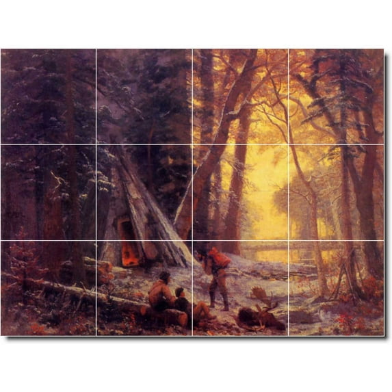 Ceramic Tile Mural-Albert Bierstadt Landscapes Painting 52. 32" w x 24" h using (12) 8 x 8 ceramic tiles
