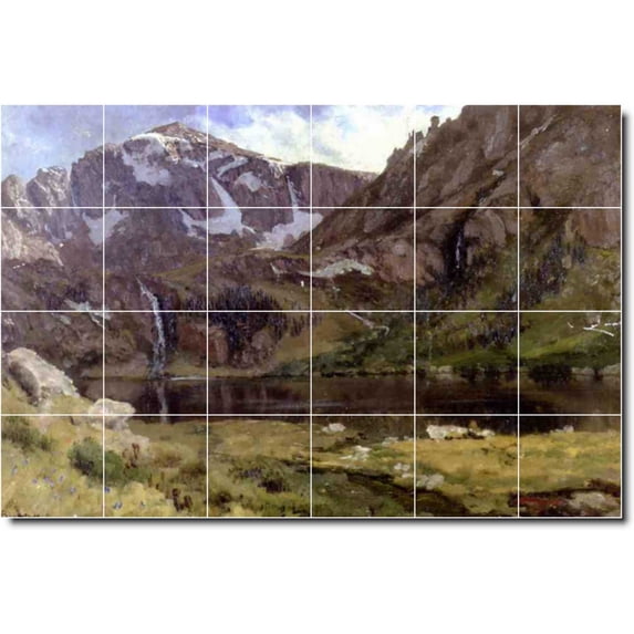 Ceramic Tile Mural-Albert Bierstadt Landscapes Painting 56. 48" w x 32" h using (24) 8 x 8 ceramic tiles