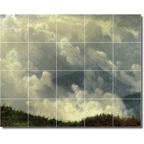 Ceramic Tile Mural-Albert Bierstadt Landscapes Painting 58. 21.25" w x 17" h using (20) 4.25 x 4.25 ceramic tiles
