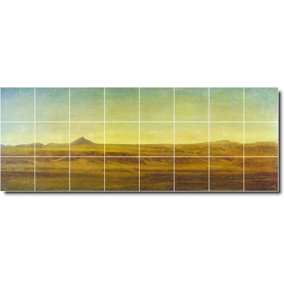 Ceramic Tile Mural-Albert Bierstadt Landscapes Painting 63. 34" w x 12.75" h using (24) 4.25 x 4.25 ceramic tiles