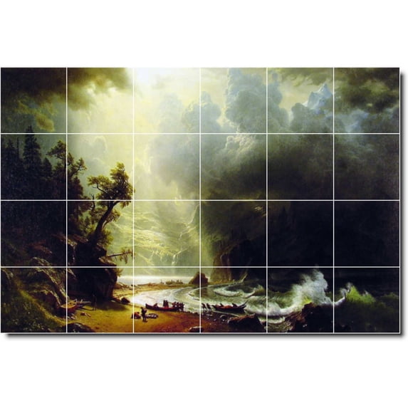 Ceramic Tile Mural-Albert Bierstadt Landscapes Painting 66. 72" w x 48" h using (24) 12 x 12 ceramic tiles