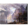 thumbnail image 1 of Ceramic Tile Mural-Albert Bierstadt Landscapes Painting 72. 17" w x 12.75" h using (12) 4.25 x 4.25 ceramic tiles, 1 of 3