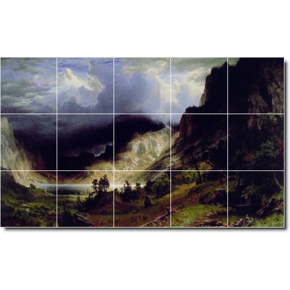 Ceramic Tile Mural-Albert Bierstadt Landscapes Painting 79. 30" w x 18" h using (15) 6 x 6 ceramic tiles