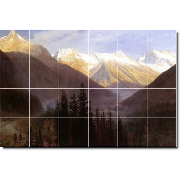 Ceramic Tile Mural-Albert Bierstadt Landscapes Painting 82. 72" w x 48" h using (24) 12 x 12 ceramic tiles