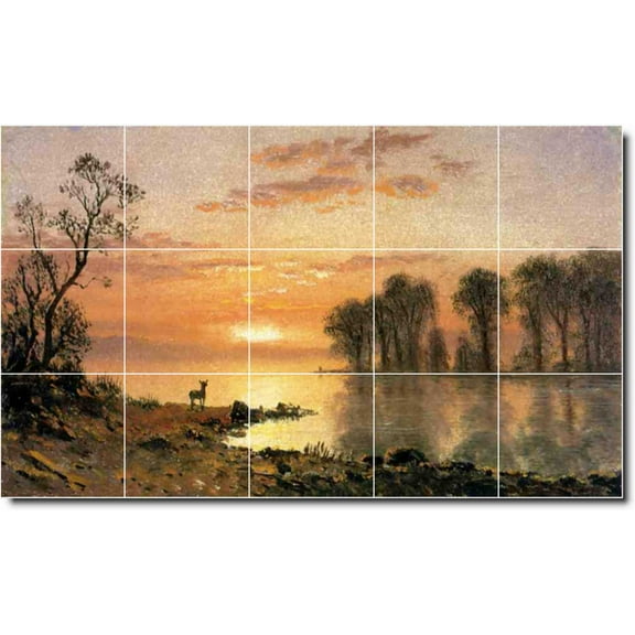 Ceramic Tile Mural-Albert Bierstadt Landscapes Painting 85. 21.25" w x 12.75" h using (15) 4.25 x 4.25 ceramic tiles