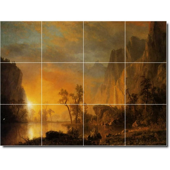 Ceramic Tile Mural-Albert Bierstadt Landscapes Painting 87. 17" w x 12.75" h using (12) 4.25 x 4.25 ceramic tiles