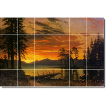 Ceramic Tile Mural-Albert Bierstadt Landscapes Painting 90. 25.5" w x 17" h using (24) 4.25 x 4.25 ceramic tiles