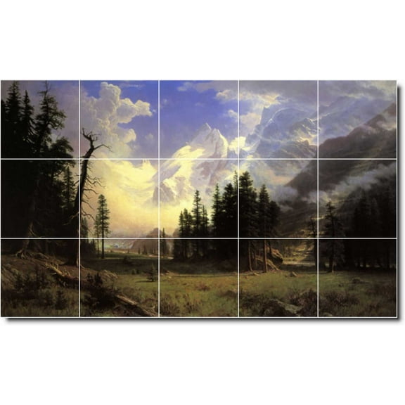 Ceramic Tile Mural-Albert Bierstadt Landscapes Painting 97. 21.25" w x 12.75" h using (15) 4.25 x 4.25 ceramic tiles