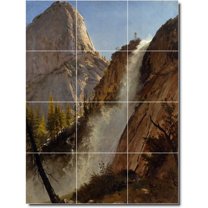 Ceramic Tile Mural-Albert Bierstadt Waterfalls Kitchen Tile Mural 28. 12.75" w x 17" h using (12) 4.25 x 4.25 ceramic tiles