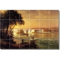 thumbnail image 1 of Ceramic Tile Mural-Albert Bierstadt Waterfalls Wall Tile Mural 30. 25.5" w x 17" h using (24) 4.25 x 4.25 ceramic tiles, 1 of 3
