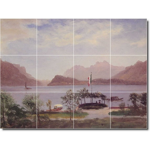 Ceramic Tile Mural-Albert Bierstadt Waterfront Painting 18. 48" w x 36" h using (12) 12 x 12 ceramic tiles