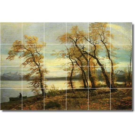Ceramic Tile Mural-Albert Bierstadt Waterfront Painting 19. 36" w x 24" h using (24) 6 x 6 ceramic tiles