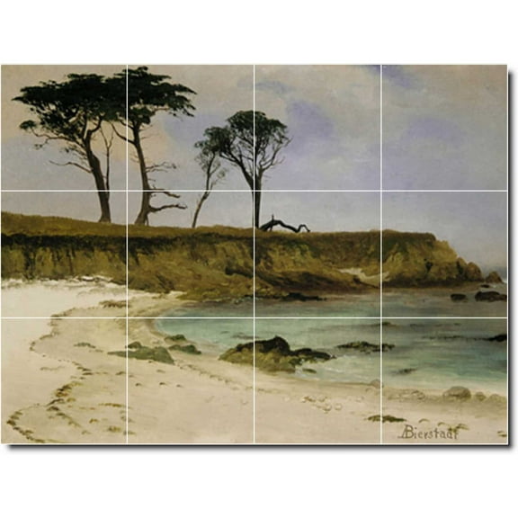 Ceramic Tile Mural-Albert Bierstadt Waterfront Painting 22. 17" w x 12.75" h using (12) 4.25 x 4.25 ceramic tiles