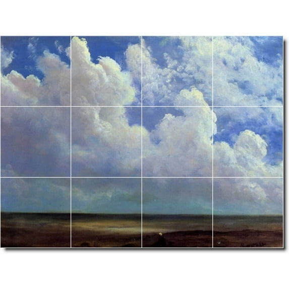 Ceramic Tile Mural-Albert Bierstadt Waterfront Painting 6. 48" w x 36" h using (12) 12 x 12 ceramic tiles