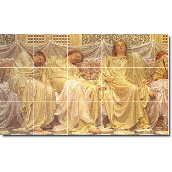 Ceramic Tile Mural-Albert Moore Women Painting 14. 21.25" w x 12.75" h using (15) 4.25 x 4.25 ceramic tiles