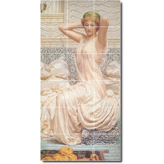 Ceramic Tile Mural-Albert Moore Women Painting 21. 18" w x 36" h using (18) 6 x 6 ceramic tiles