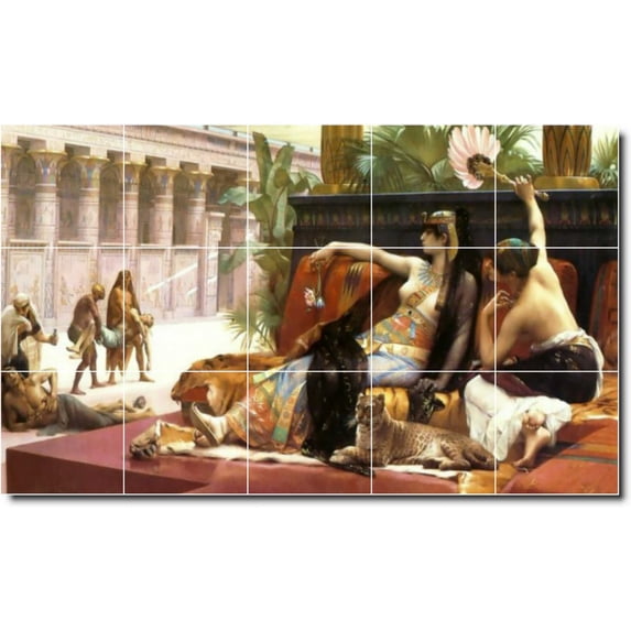 Ceramic Tile Mural-Alexandre Cabanel Historical Shower Tile Mural 13. 40" w x 24" h using (15) 8 x 8 ceramic tiles