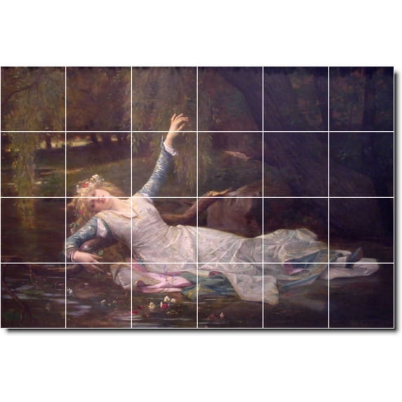 Ceramic Tile Mural-Alexandre Cabanel Mythology Custom Tile Mural 20. 48" w x 32" h using (24) 8 x 8 ceramic tiles