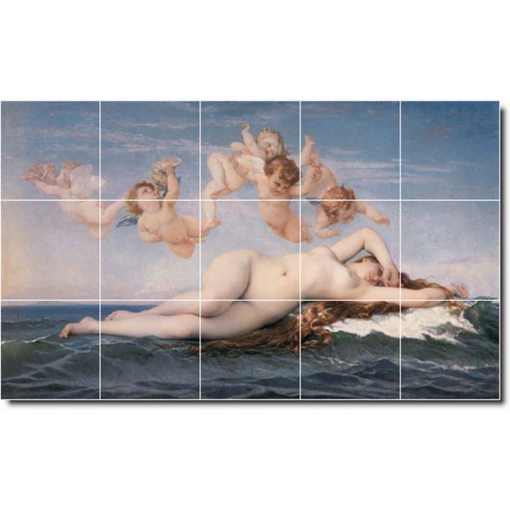 Ceramic Tile Mural-Alexandre Cabanel Mythology Custom Tile Mural 21. 30" w x 18" h using (15) 6 x 6 ceramic tiles