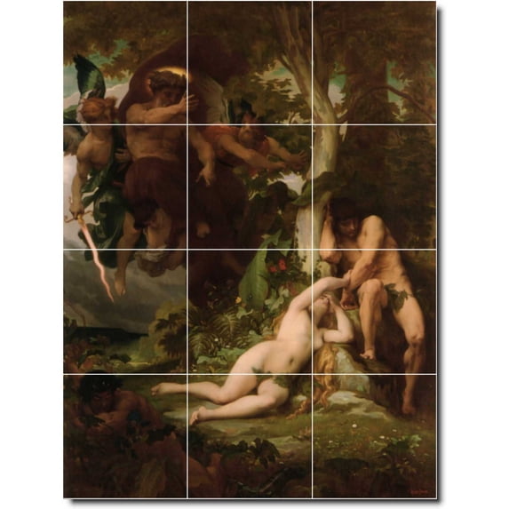 Ceramic Tile Mural-Alexandre Cabanel Religious Floor Tile Mural 24. 18" w x 24" h using (12) 6 x 6 ceramic tiles
