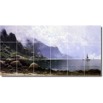 Ceramic Tile Mural-Alfred Bricher Landscapes Painting 124. 25.5" w x 12.75" h using (18) 4.25 x 4.25 ceramic tiles