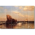 thumbnail image 1 of Ceramic Tile Mural-Alfred Bricher Waterfront Painting 49. 25.5" w x 17" h using (24) 4.25 x 4.25 ceramic tiles, 1 of 3