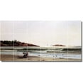thumbnail image 1 of Ceramic Tile Mural-Alfred Bricher Waterfront Painting 58. 48" w x 24" h using (18) 8 x 8 ceramic tiles, 1 of 3