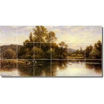 Ceramic Tile Mural-Alfred Glendening Landscapes Painting 130. 25.5" w x 12.75" h using (18) 4.25 x 4.25 ceramic tiles