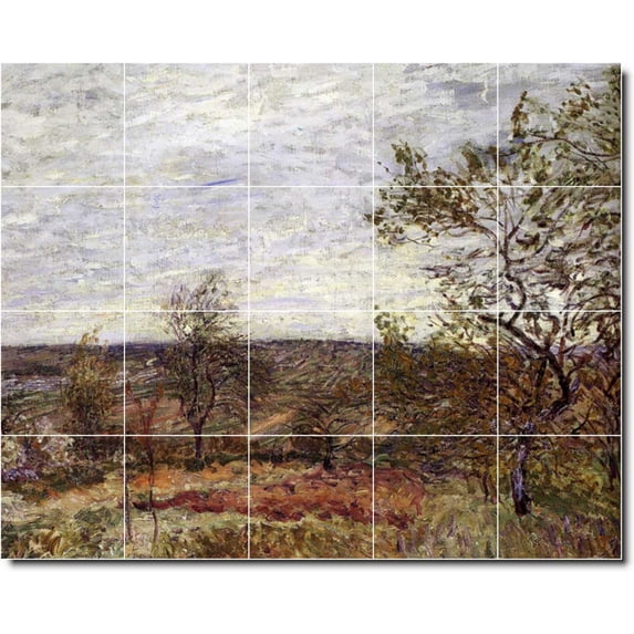 Ceramic Tile Mural-Alfred Sisley Country Painting 45. 40" w x 32" h using (20) 8 x 8 ceramic tiles