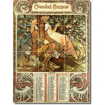 Ceramic Tile Mural-Alphonse Mucha Poster Art Backsplash Tile Mural 27. 12.75" w x 17" h using (12) 4.25 x 4.25 ceramic tiles