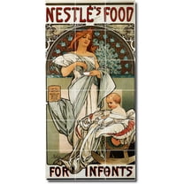 Ceramic Tile Mural-Alphonse Mucha Poster Art Bathroom Tile Mural 2. 12.75" w x 25.5" h using (18) 4.25 x 4.25 ceramic tiles