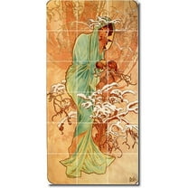 Ceramic Tile Mural-Alphonse Mucha Poster Art Shower Tile Mural 29. 12.75" w x 25.5" h using (18) 4.25 x 4.25 ceramic tiles