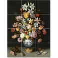 thumbnail image 1 of Ceramic Tile Mural-Ambrosius The Elder Bosschaert Flowers Tile Mural House Renovations Idea. 56" w x 24" h using (21) 8 x 8 ceramic tiles, 1 of 3