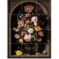 thumbnail image 1 of Ceramic Tile Mural-Ambrosius The Elder Bosschaert Flowers Tile Mural Residential Renovate Ideas 12.75" w x 17" h using (12) 4.25 x 4.25 ceramic tiles, 1 of 3