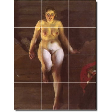 Ceramic Tile Mural-Anders Zorn Nudes 26. 12.75" w x 17" h using (12) 4.25 x 4.25 ceramic tiles