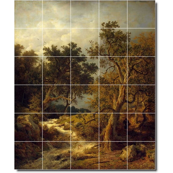 Ceramic Tile Mural-Andreas Achenbach Country Painting 47. 40" w x 48" h using (30) 8 x 8 ceramic tiles