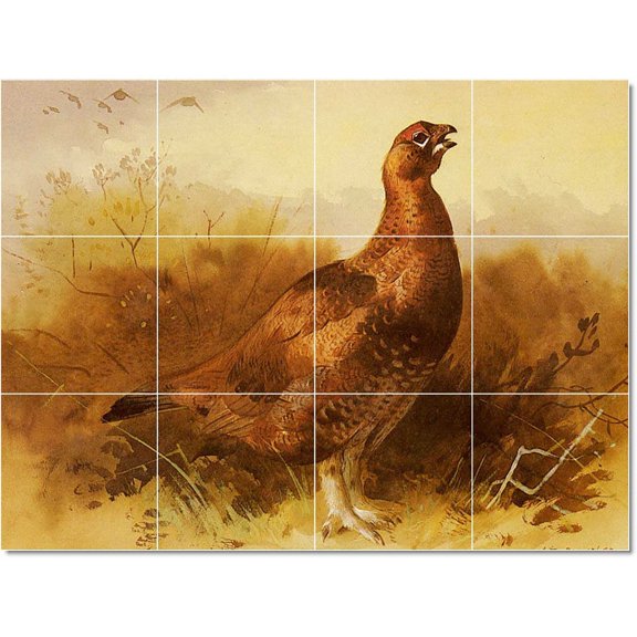 Ceramic Tile Mural-Archibald Thorburn Birds Painting 10. 48" w x 36" h using (12) 12 x 12 ceramic tiles