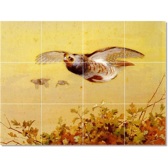 Ceramic Tile Mural-Archibald Thorburn Birds Painting 14. 48" w x 36" h using (12) 12 x 12 ceramic tiles