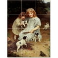 thumbnail image 1 of Ceramic Tile Mural-Arthur John Elsley Children Painting 1. 12.75" w x 17" h using (12) 4.25 x 4.25 ceramic tiles, 1 of 3