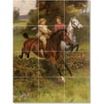 thumbnail image 1 of Ceramic Tile Mural-Arthur John Elsley Children Painting 6. 12.75" w x 17" h using (12) 4.25 x 4.25 ceramic tiles, 1 of 4
