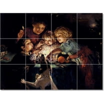 Ceramic Tile Mural-Arthur John Elsley Children Painting 8. 17" w x 12.75" h using (12) 4.25 x 4.25 ceramic tiles