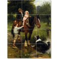 thumbnail image 1 of Ceramic Tile Mural-Arthur John Elsley Horses Painting 2. 12.75" w x 17" h using (12) 4.25 x 4.25 ceramic tiles, 1 of 3